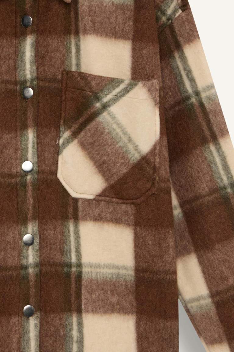 Oversize Fit Checked Flannel Shirt