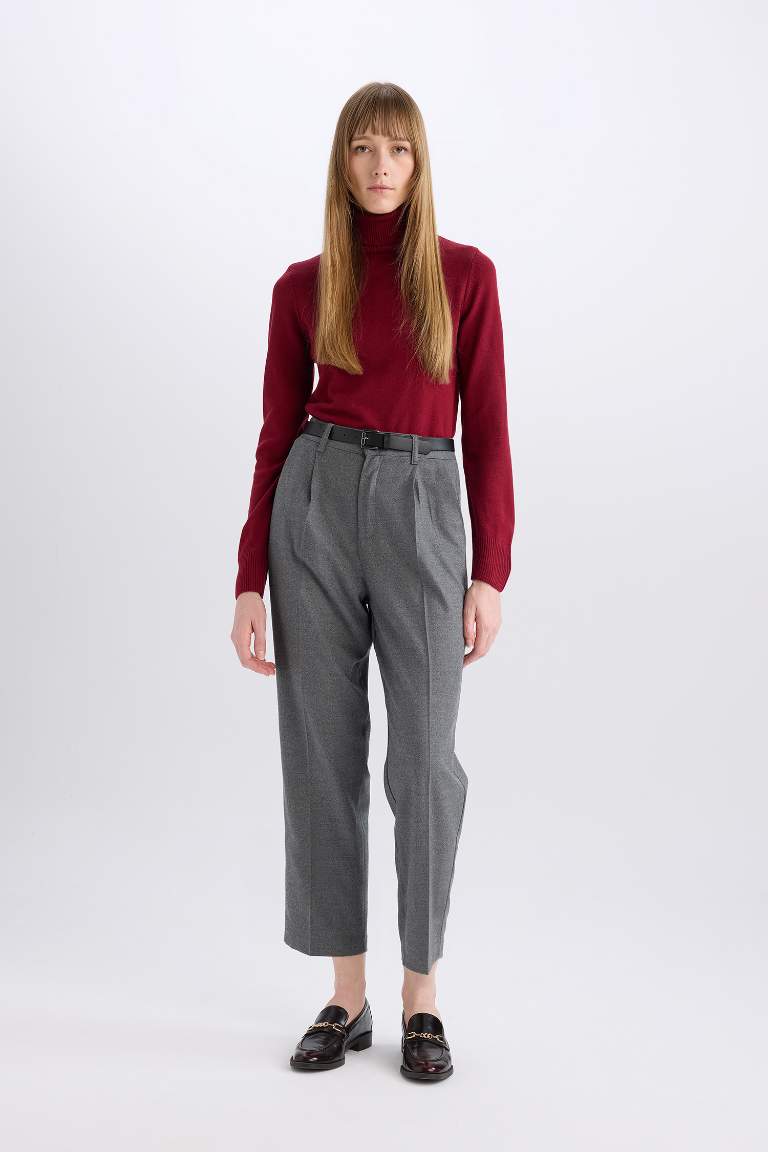 Carrot Fit Ankle Length With Pockets Trousers