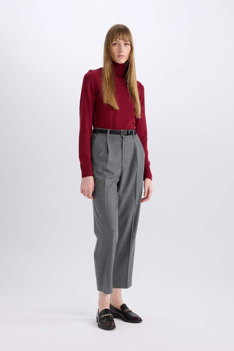 Carrot Fit Ankle Length With Pockets Trousers