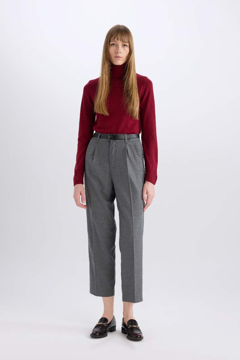 Carrot Fit Ankle Length With Pockets Trousers