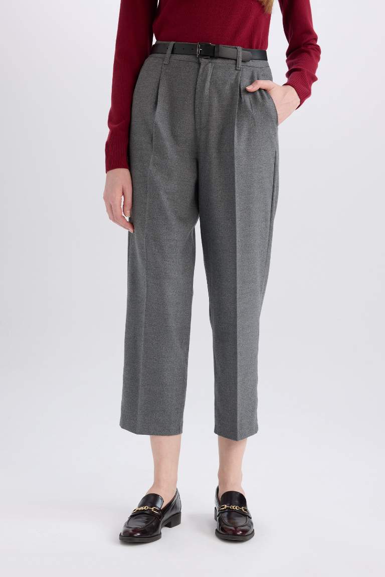 Carrot Fit Ankle Length With Pockets Trousers