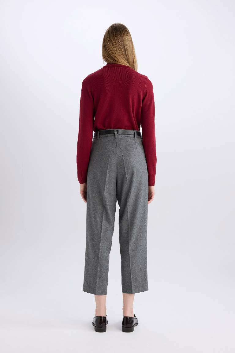 Carrot Fit Ankle Length With Pockets Trousers