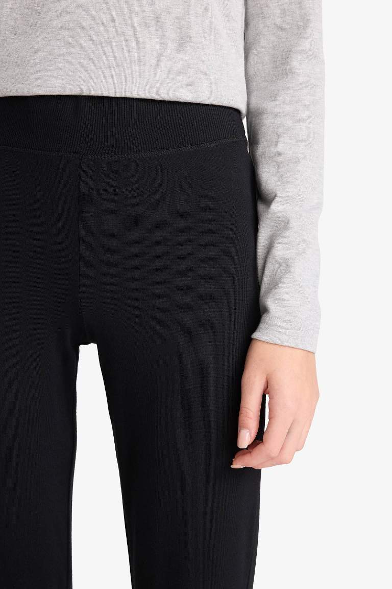 Coool Flare Fit Beli Lastikli İspanyol Paça Ribana Pantolon