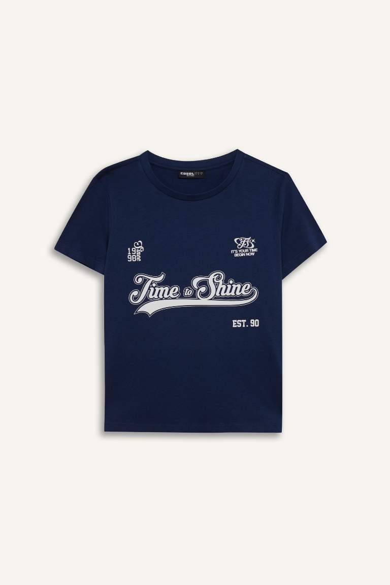 T-shirt imprimé à col rond et coupe régulière