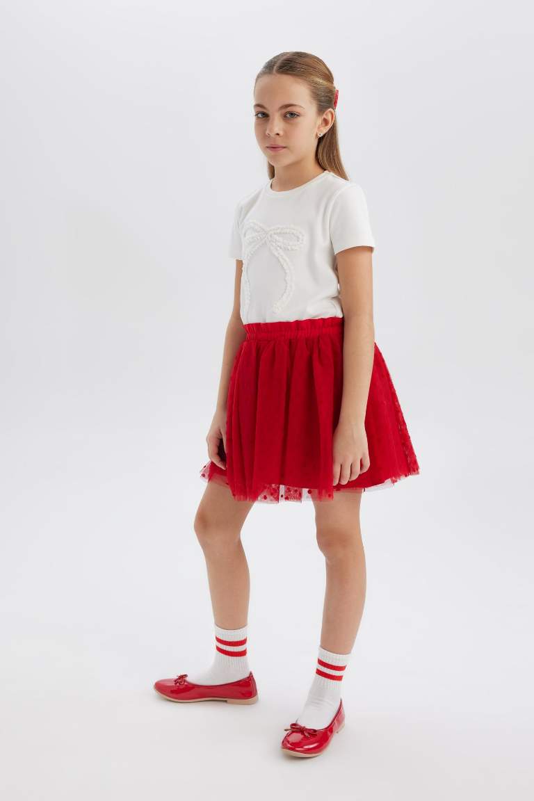 Girl A Cut Knitted Skirt