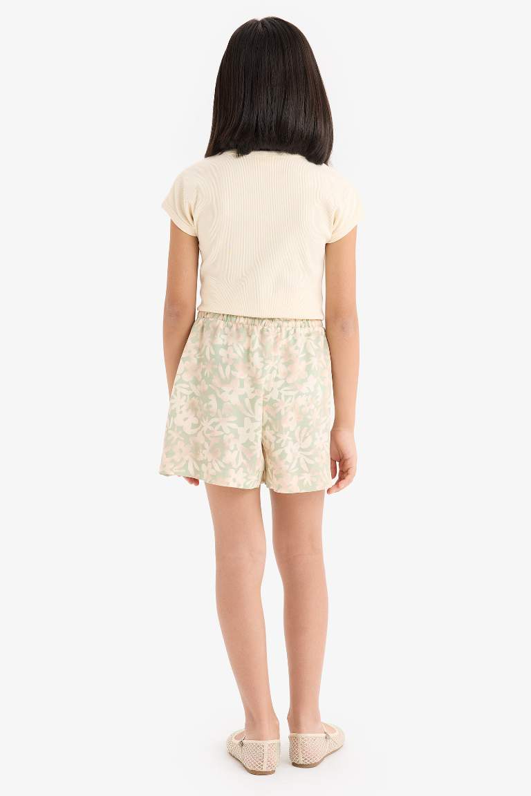 Girl Patterned Viscose Shorts