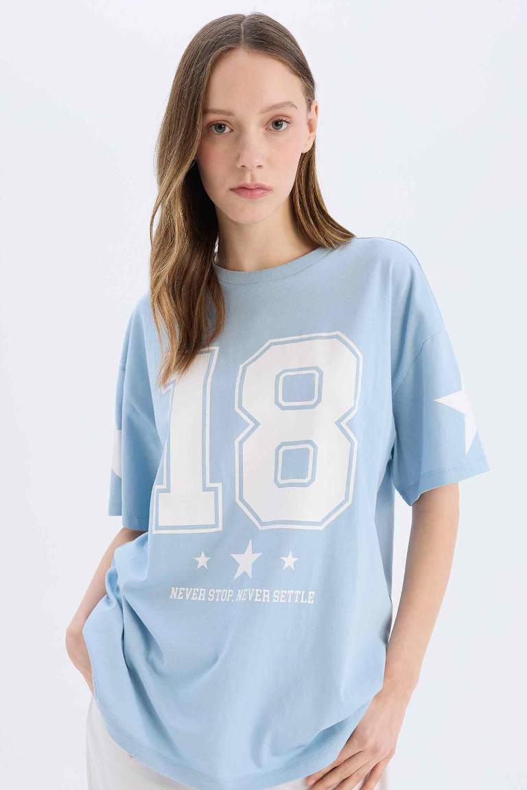 Oversize Fit Crew Neck Printed T-Shirt