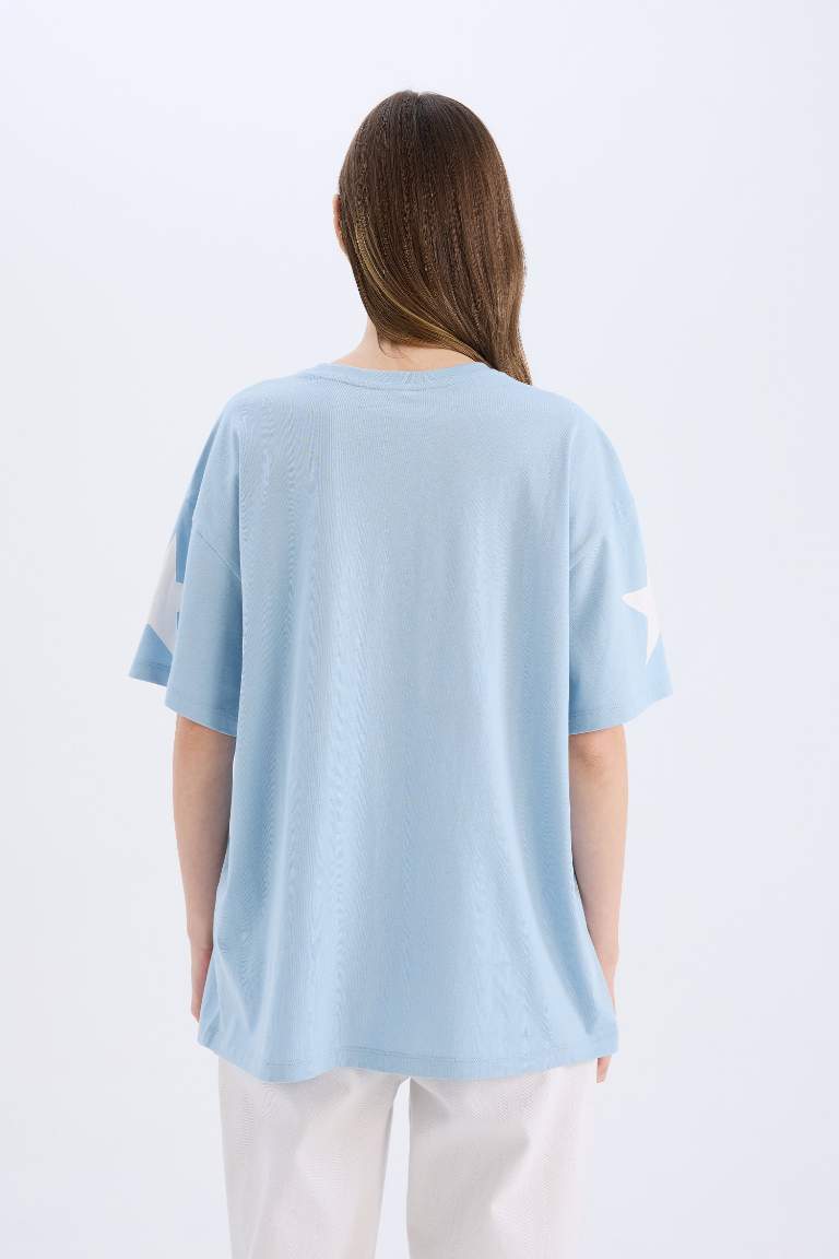 Oversize Fit Crew Neck Printed T-Shirt