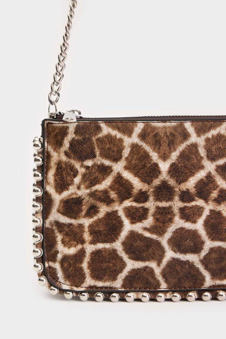 Woman Leopard Pattern Faux Leather Cross Bag