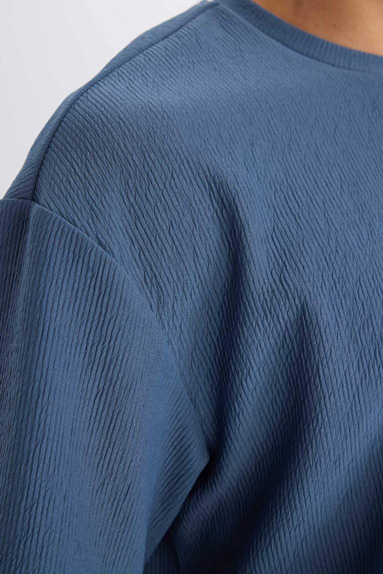 Boxy fit футболка с круглым вырезом и коротким рукавом