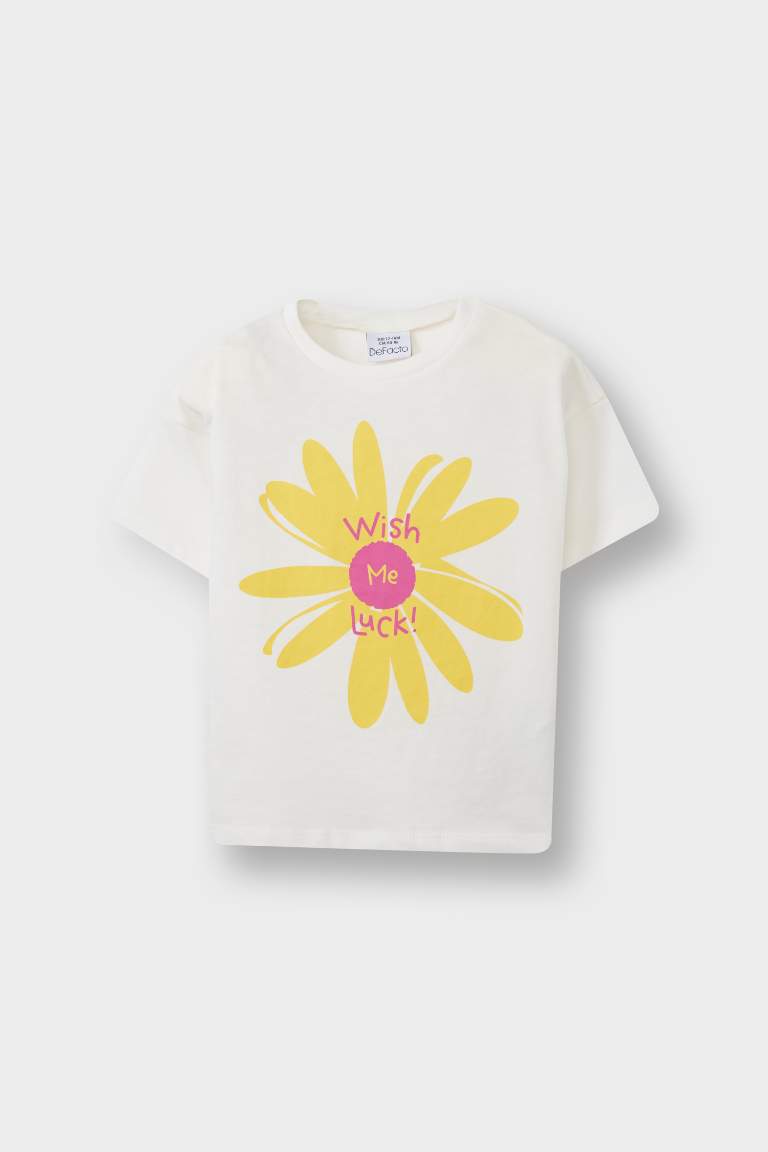 Baby Girl Regular Fit Fun Printed Short Sleeve T-Shirt