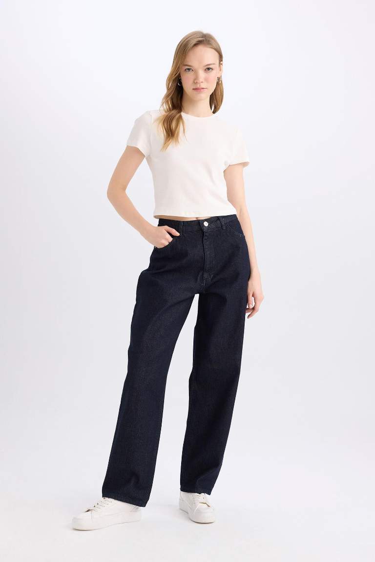 Baggy Fit High Waist Long Jeans