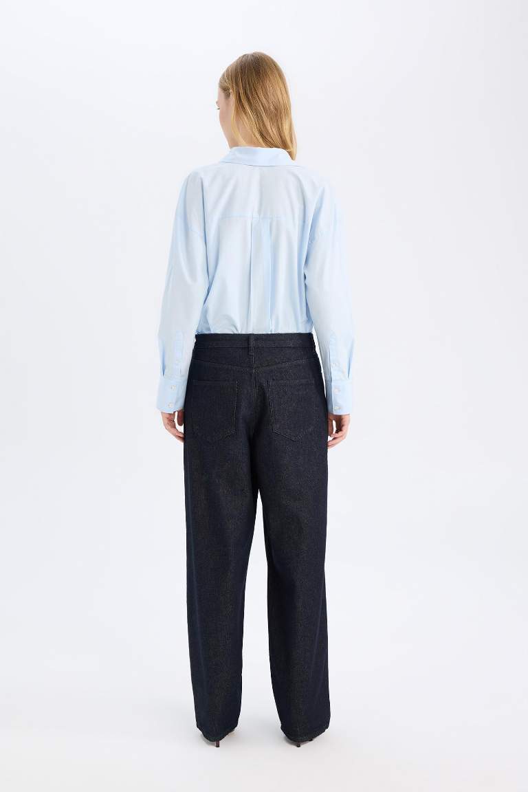 Baggy Fit High Waist Long Jeans