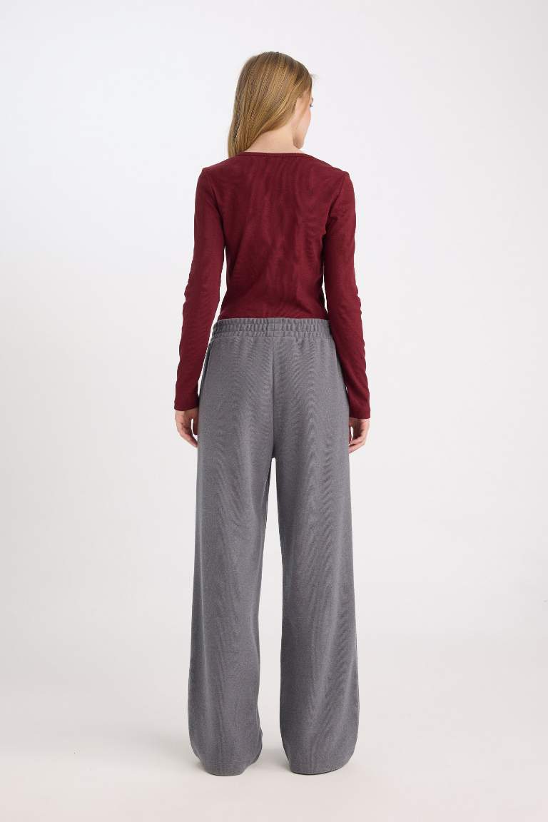 Wide Leg Geniş Bol Paça Eşofman Altı Cepli Bağcıklı Uzun Boy