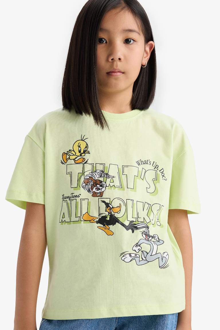 T-shirt Looney Tunes à col rond et manches courtes pour fille