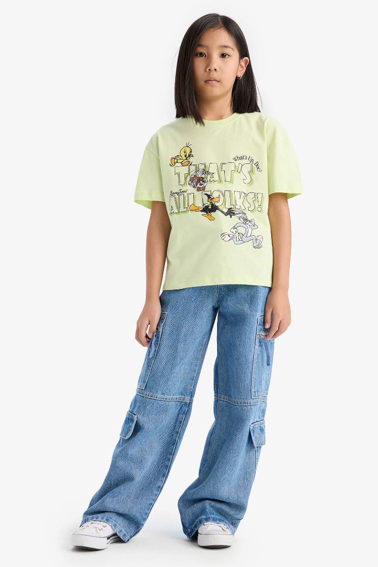 T-shirt Looney Tunes à col rond et manches courtes pour fille