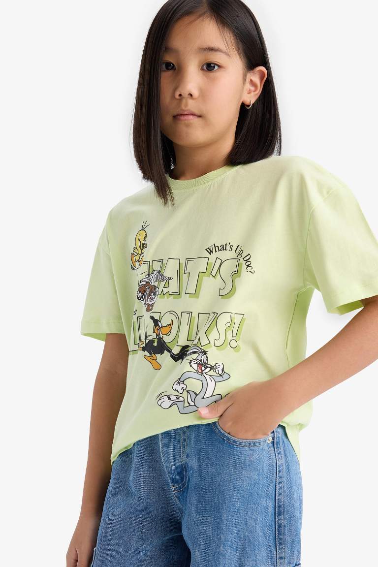 T-shirt Looney Tunes à col rond et manches courtes pour fille