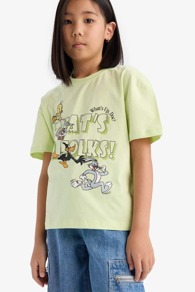 T-shirt Looney Tunes à col rond et manches courtes pour fille