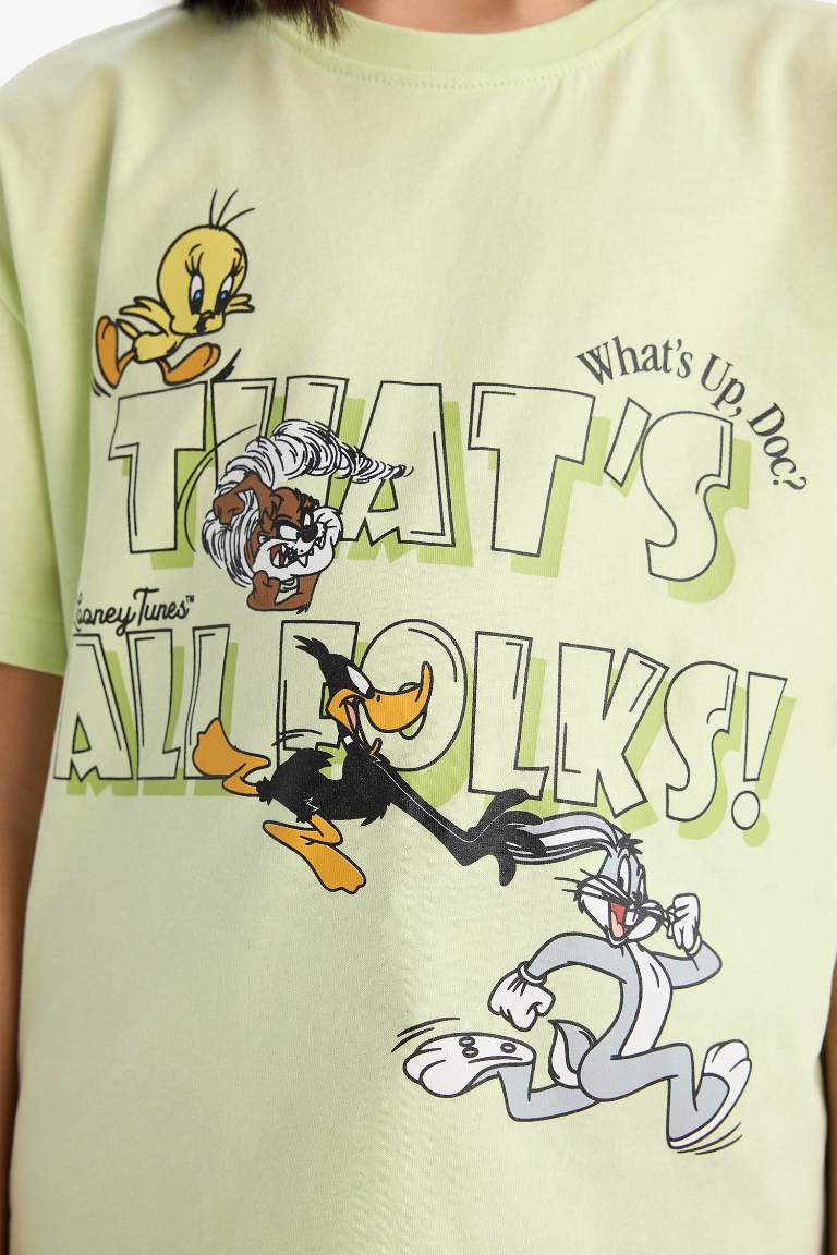 T-shirt Looney Tunes à col rond et manches courtes pour fille