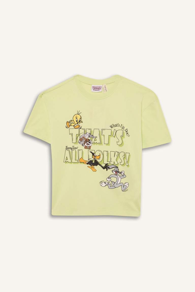 T-shirt Looney Tunes à col rond et manches courtes pour fille