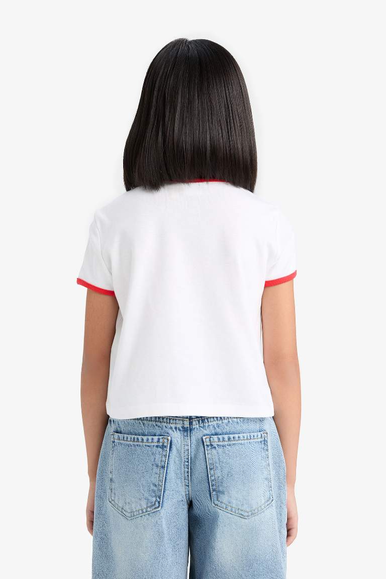 Girl Snoopy Crew Neck Camisole Crop T-Shirt