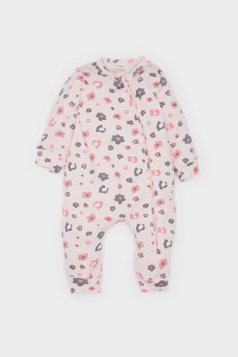 Girl Baby Newborn Patterned Jumpsuit