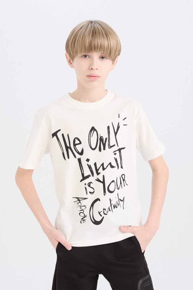 Boy Crew Neck Printed Short Sleeve T-Shirt