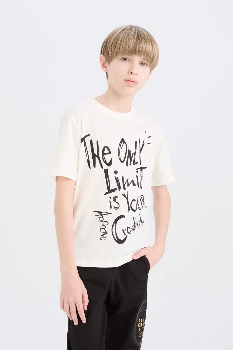 Boy Crew Neck Printed Short Sleeve T-Shirt