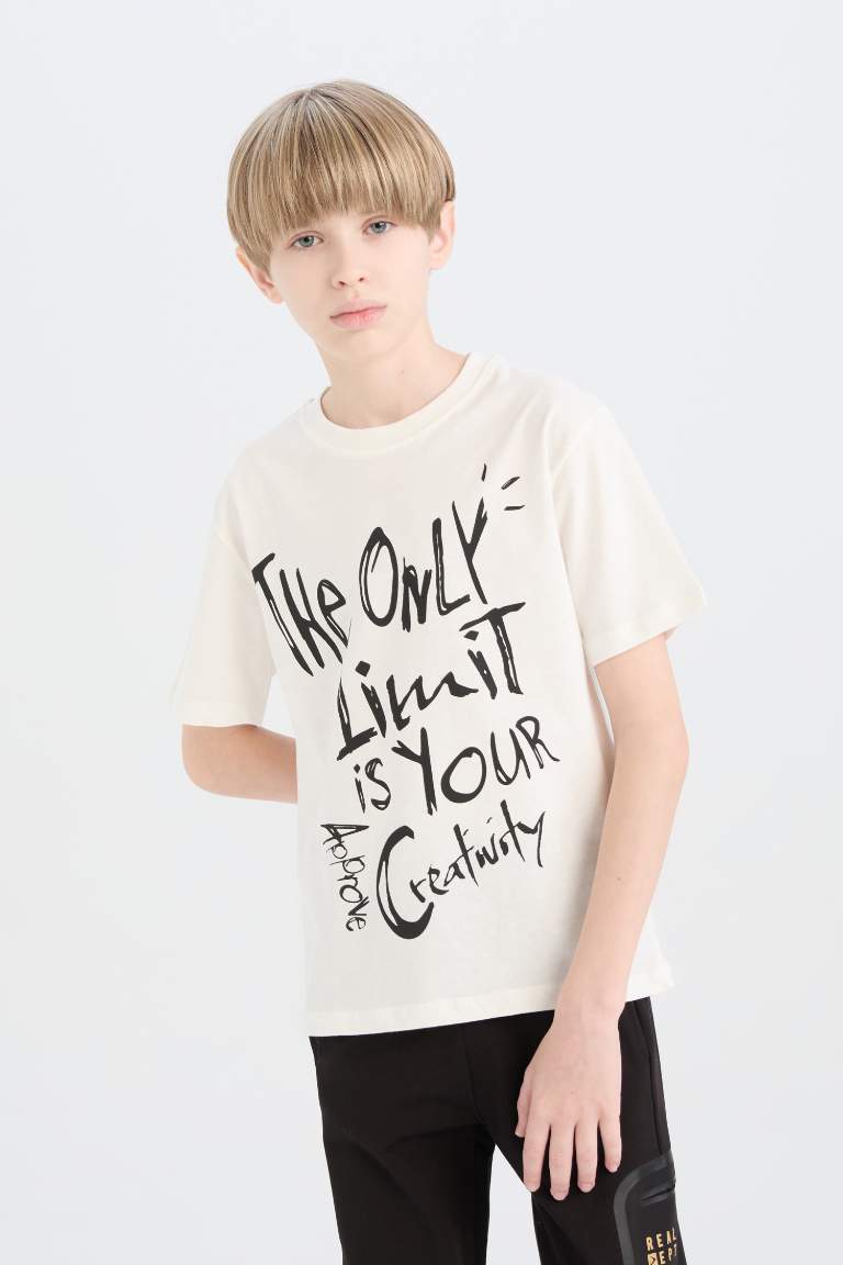 Boy Crew Neck Printed Short Sleeve T-Shirt