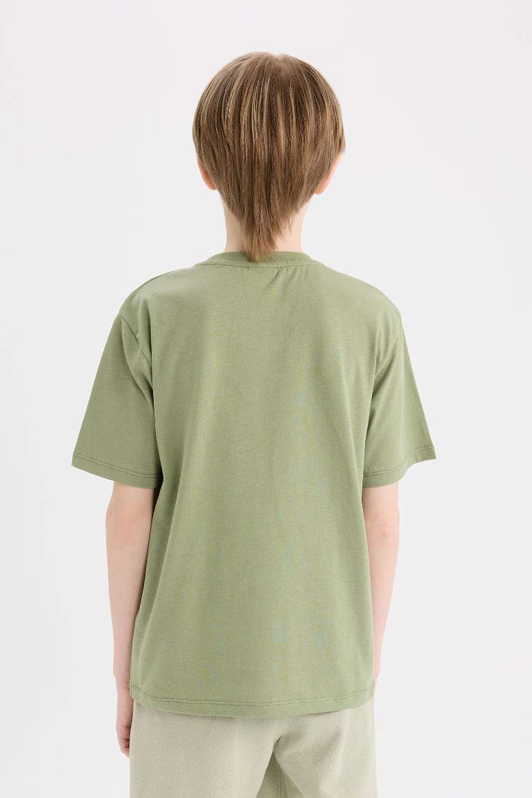 Boy Crew Neck Embroidered Short Sleeve T-Shirt