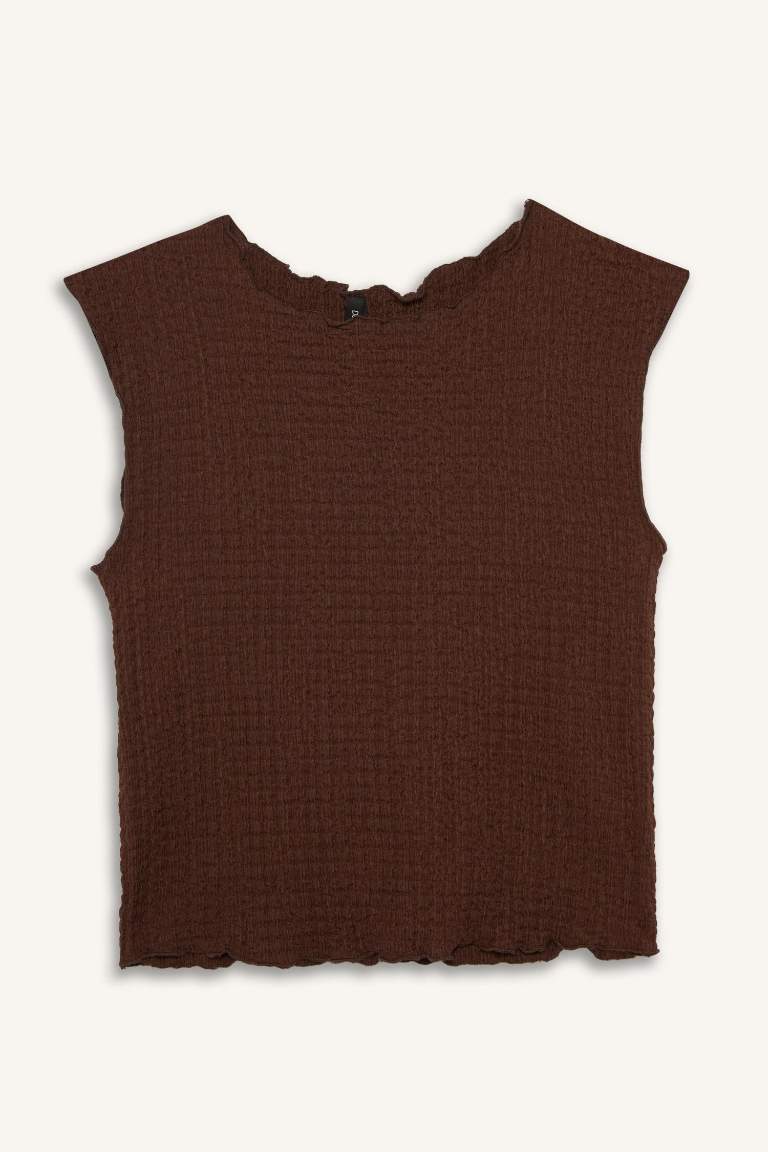 Slim Fit Dar Kesim Bisiklet Yaka Bürümcük Atlet