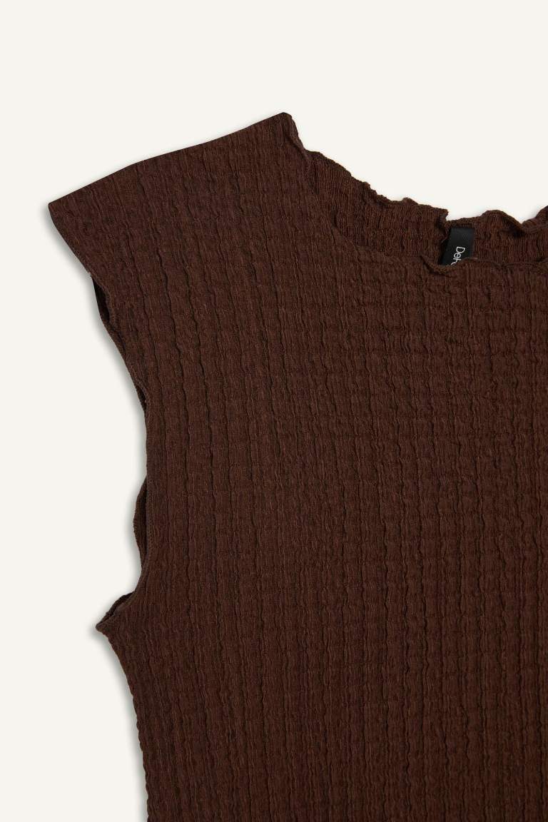 Slim Fit Dar Kesim Bisiklet Yaka Bürümcük Atlet