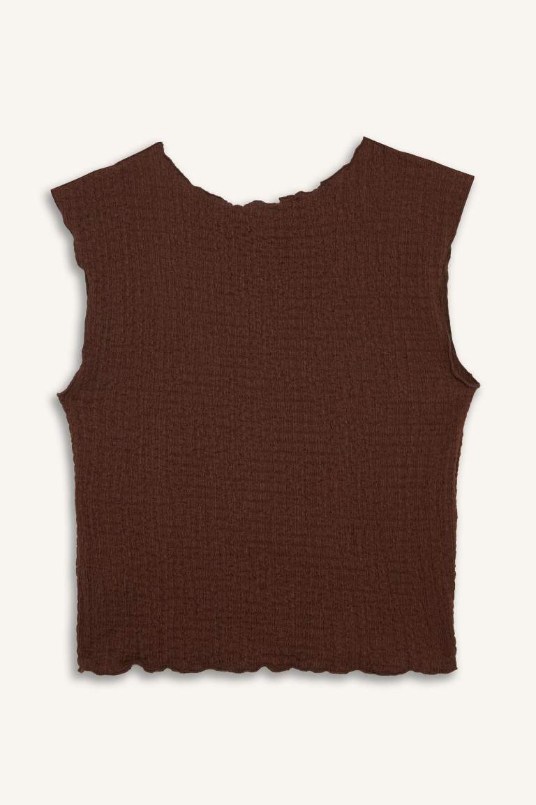 Slim Fit Dar Kesim Bisiklet Yaka Bürümcük Atlet