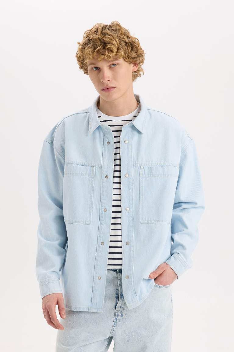 Oversize Fit Jean Long Sleeve Shirt