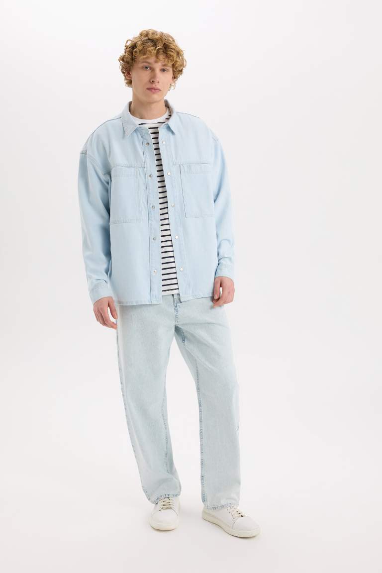 Oversize Fit Jean Long Sleeve Shirt