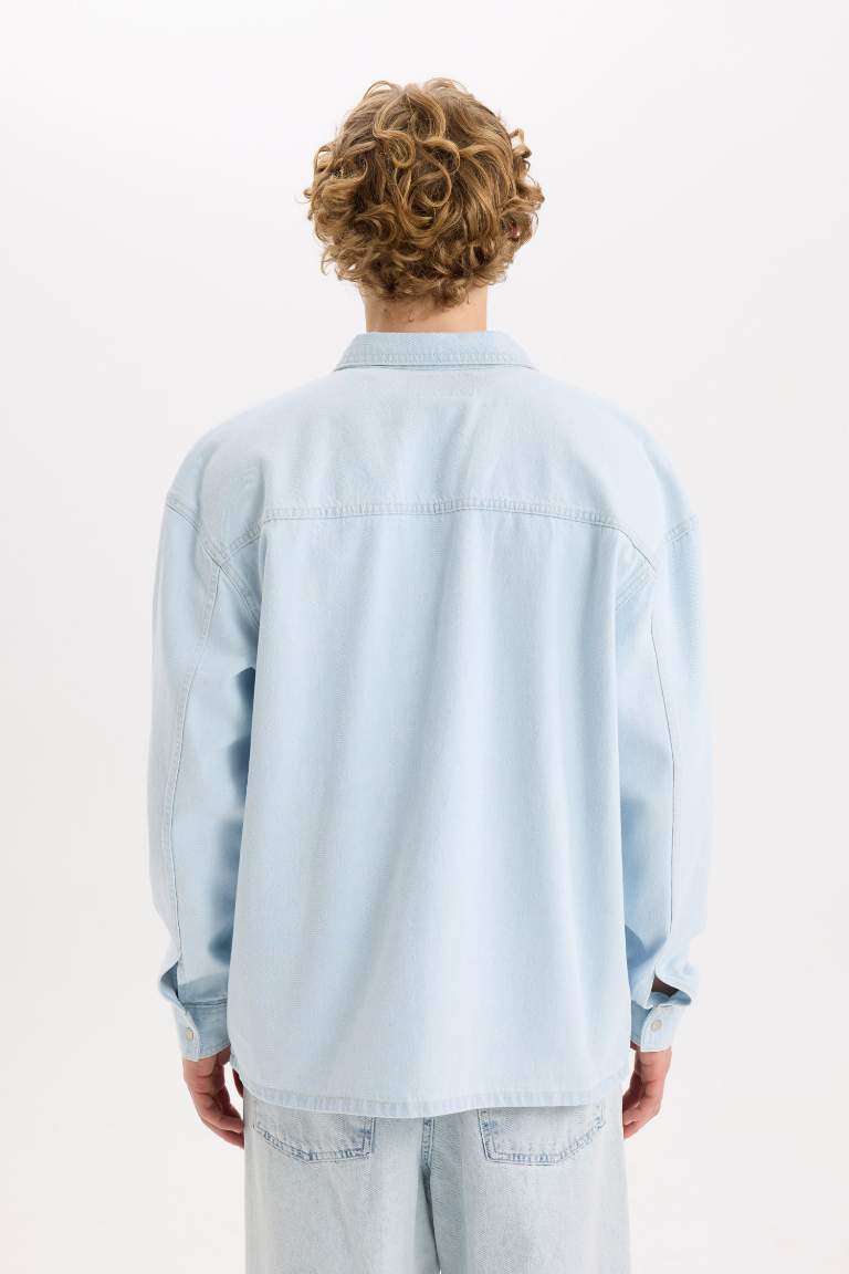 Chemise oversize en jean à manches longues