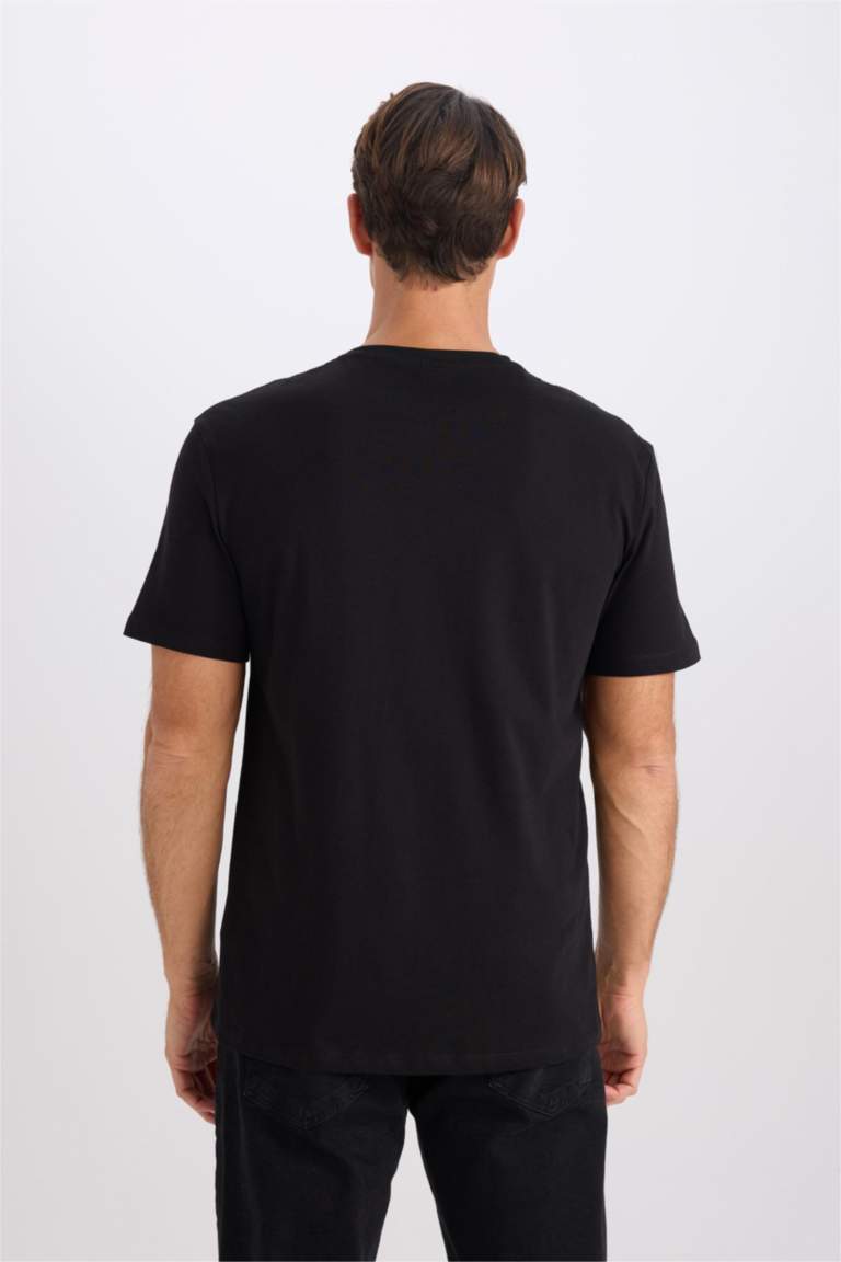 %100 Pamuk New Regular Fit Bisiklet Yaka Basic Düz Kısa Kollu Tişört