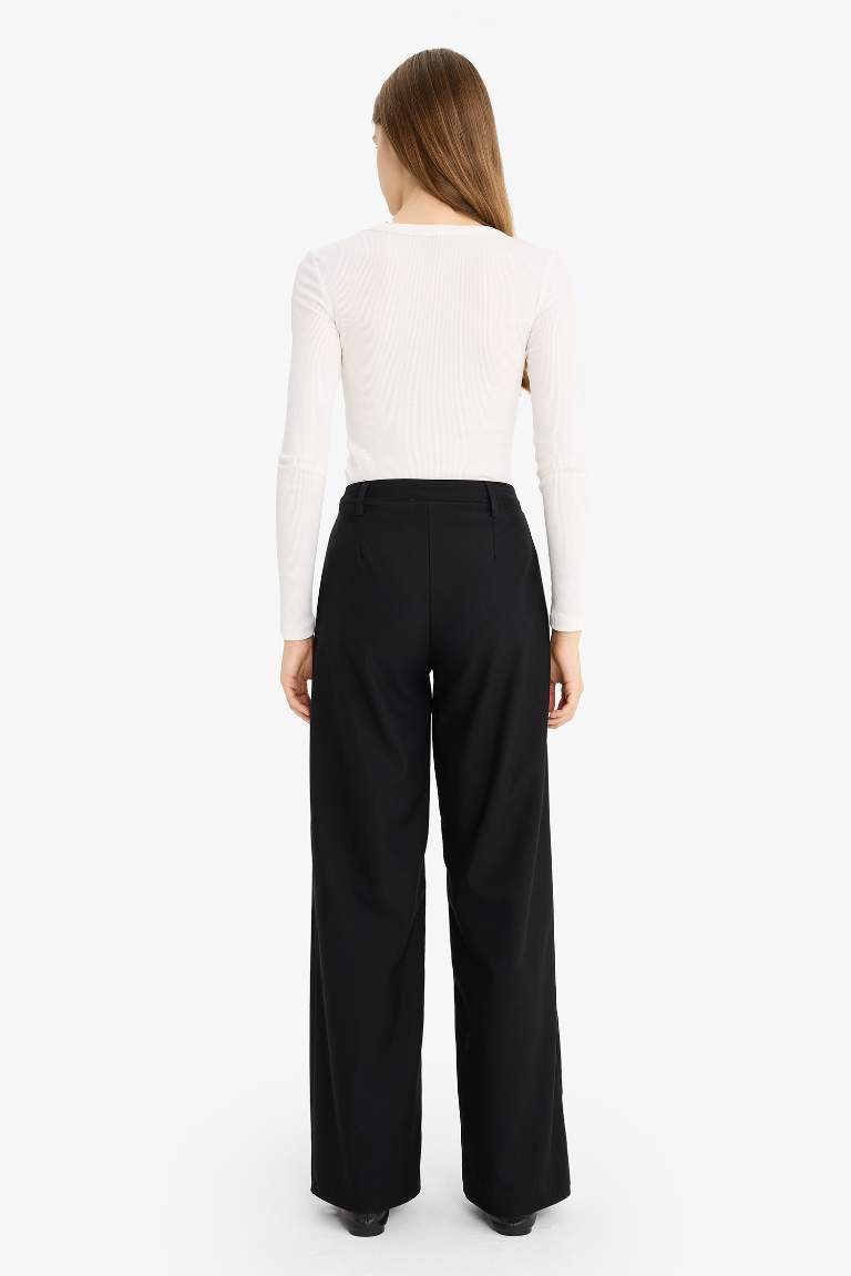 Straight Fit Regular Waist Standard Length Trousers