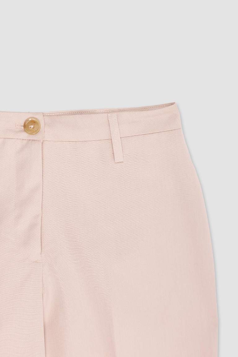 Normal Waist Standard Length Wide Leg Trousers