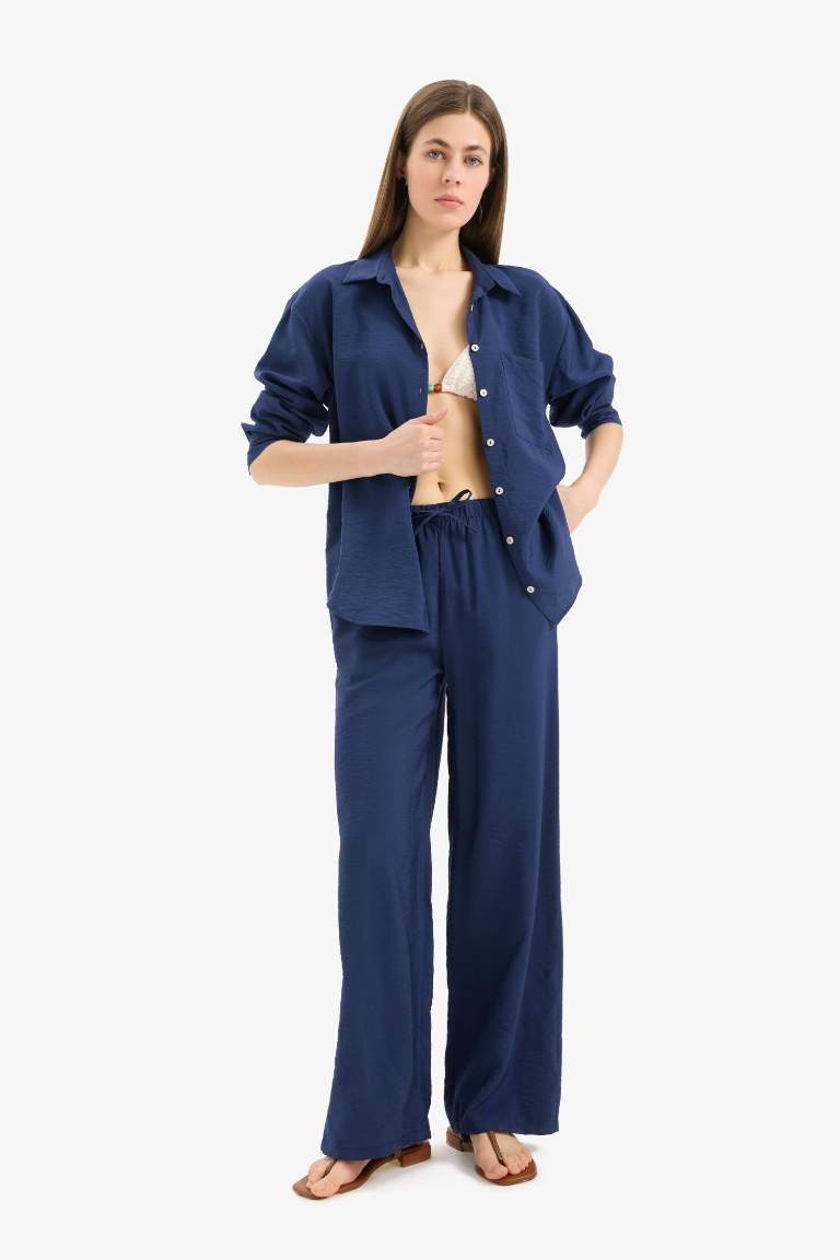 Regular Fit Beli Lastikli Plaj Pantolonu-Fall in Love