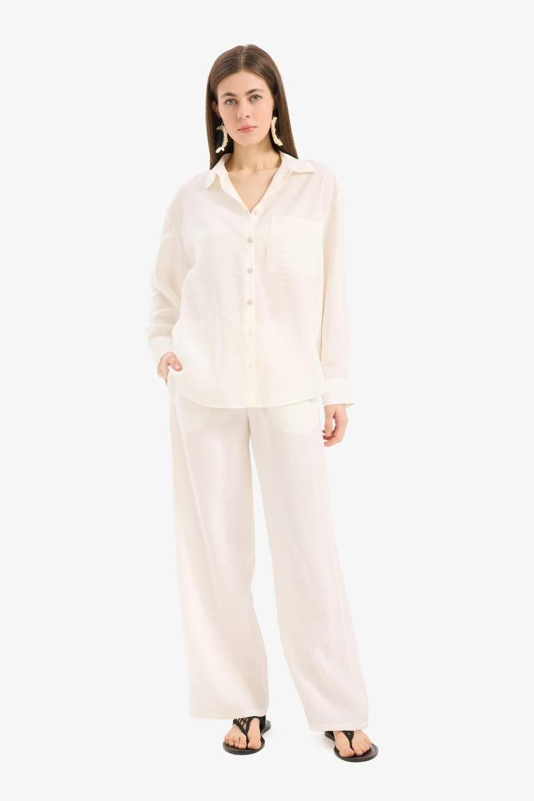 Regular Fit Beli Lastikli Plaj Pantolonu-Fall in Love