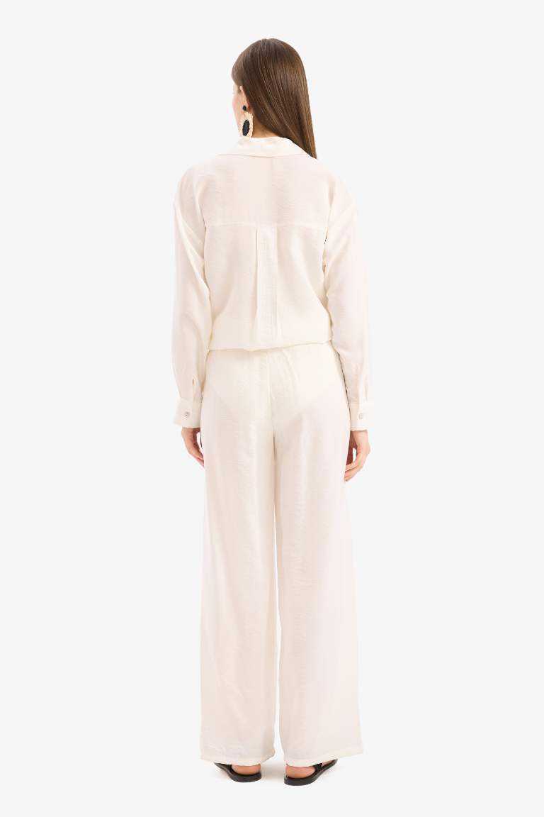 Regular Fit Beli Lastikli Plaj Pantolonu-Fall in Love