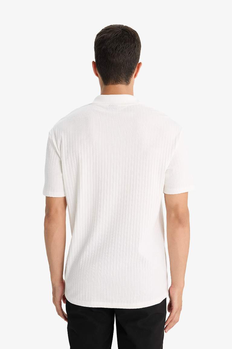 Regular Fit Krinkıl Polo Yaka Kısa Kollu Tişört
