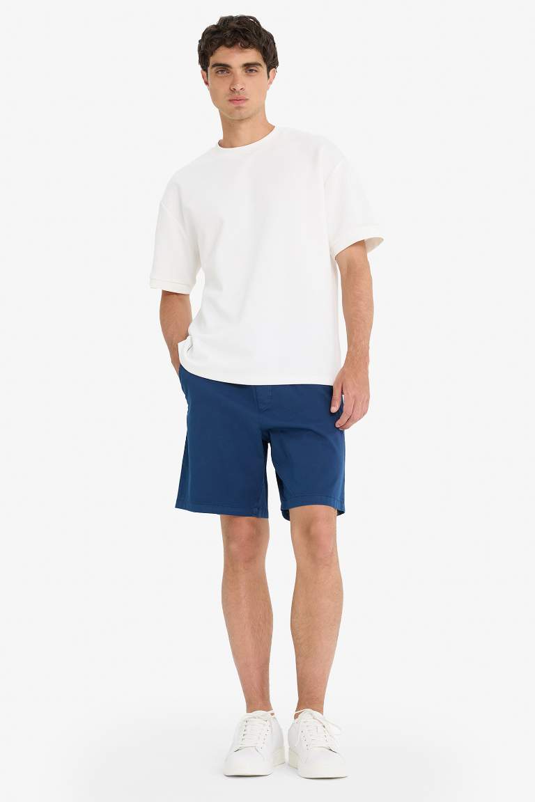 Relax Fit Gabardin Bermuda Şort