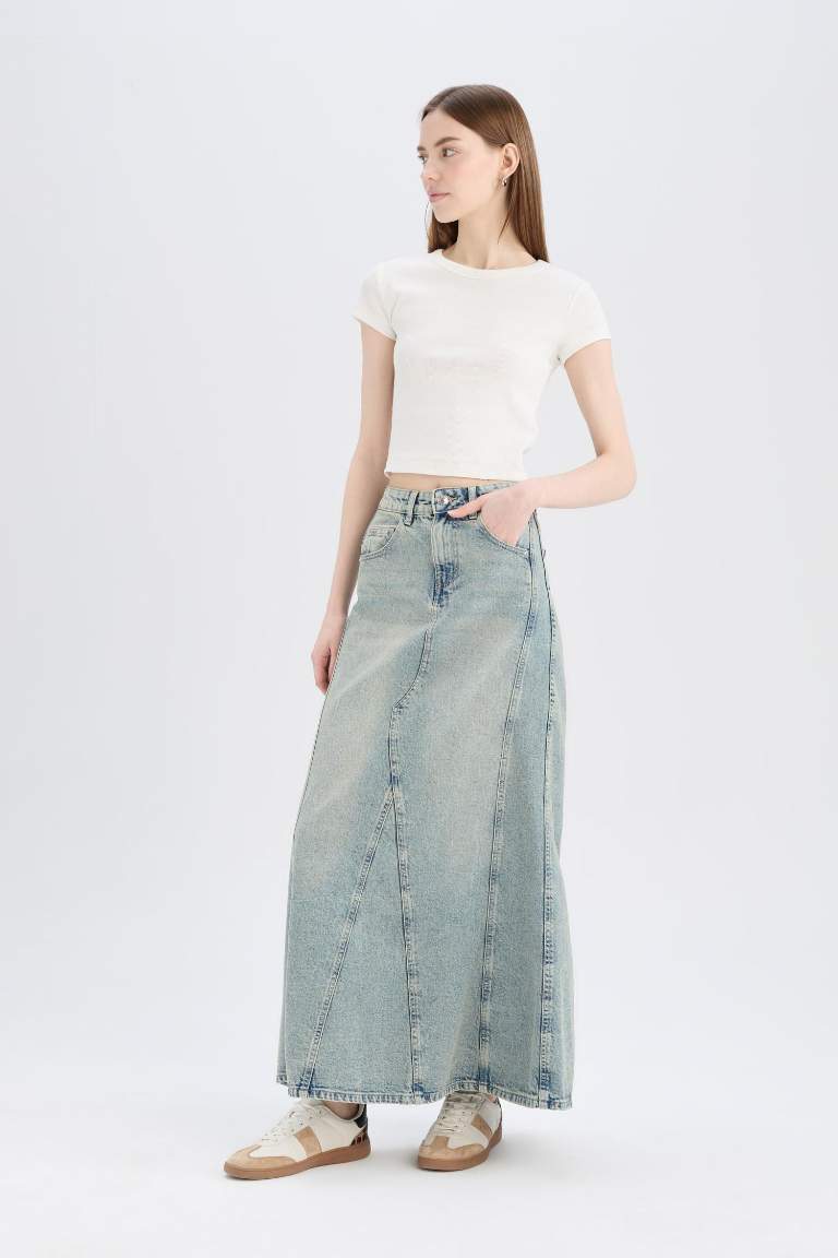 Джинсовая юбка Long Fit, очень длинная