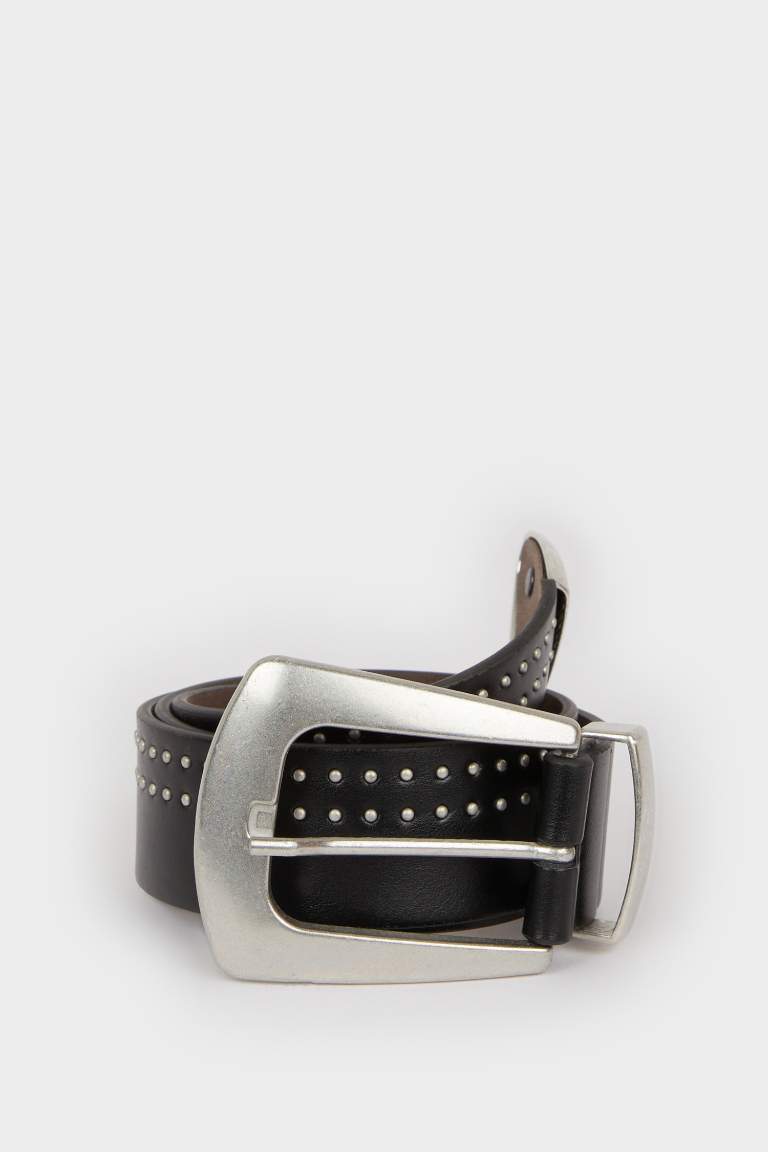 Woman Faux Leather Jean Belt