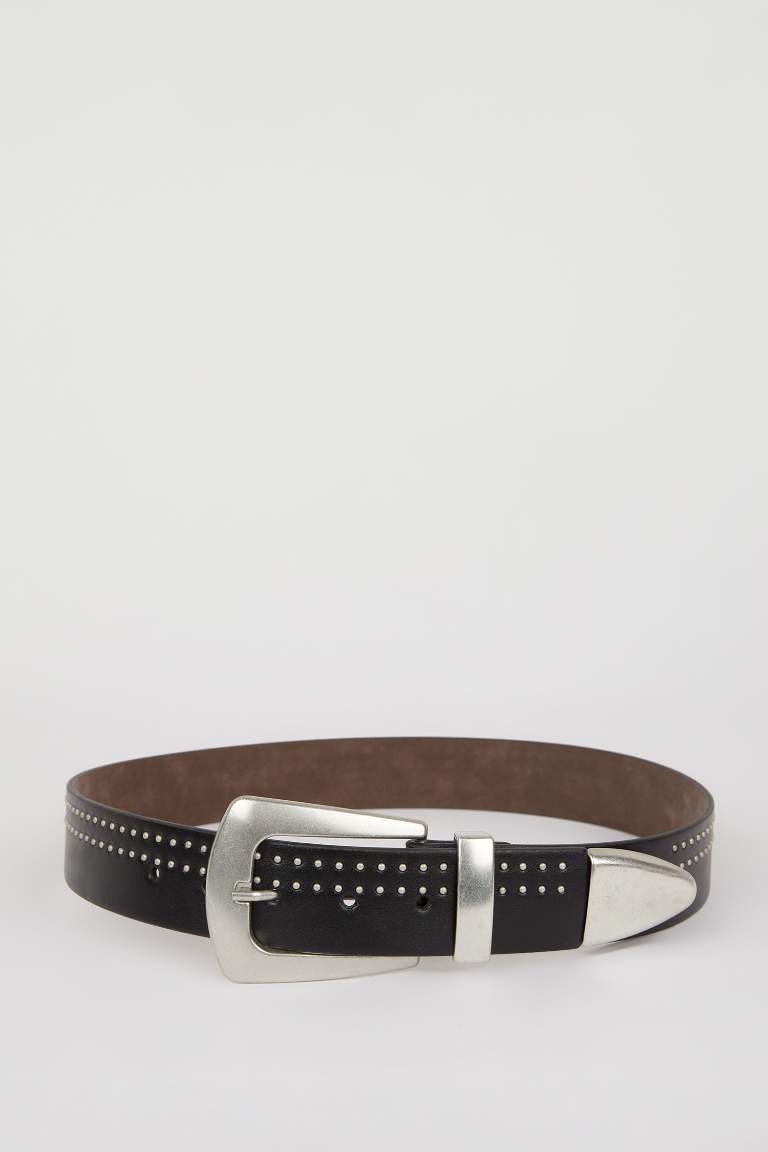 Woman Faux Leather Jean Belt