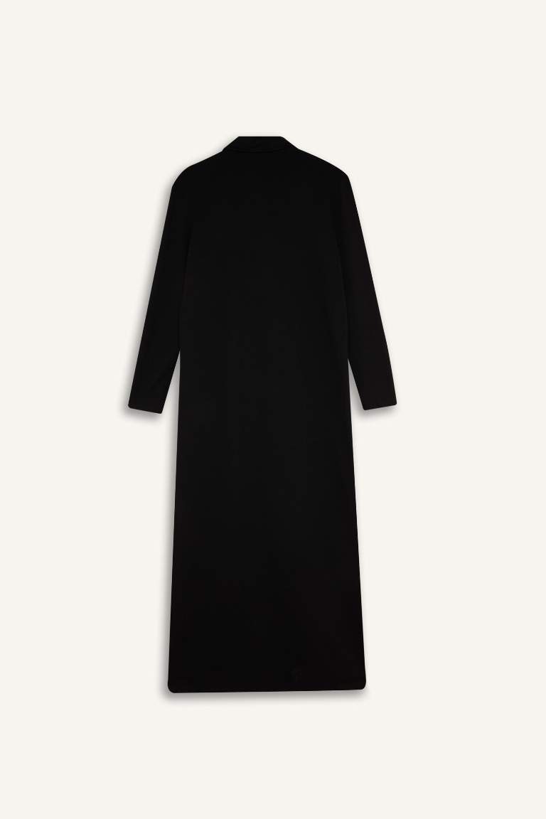 Robe longue à manches longues et col chemise Coupe régulière