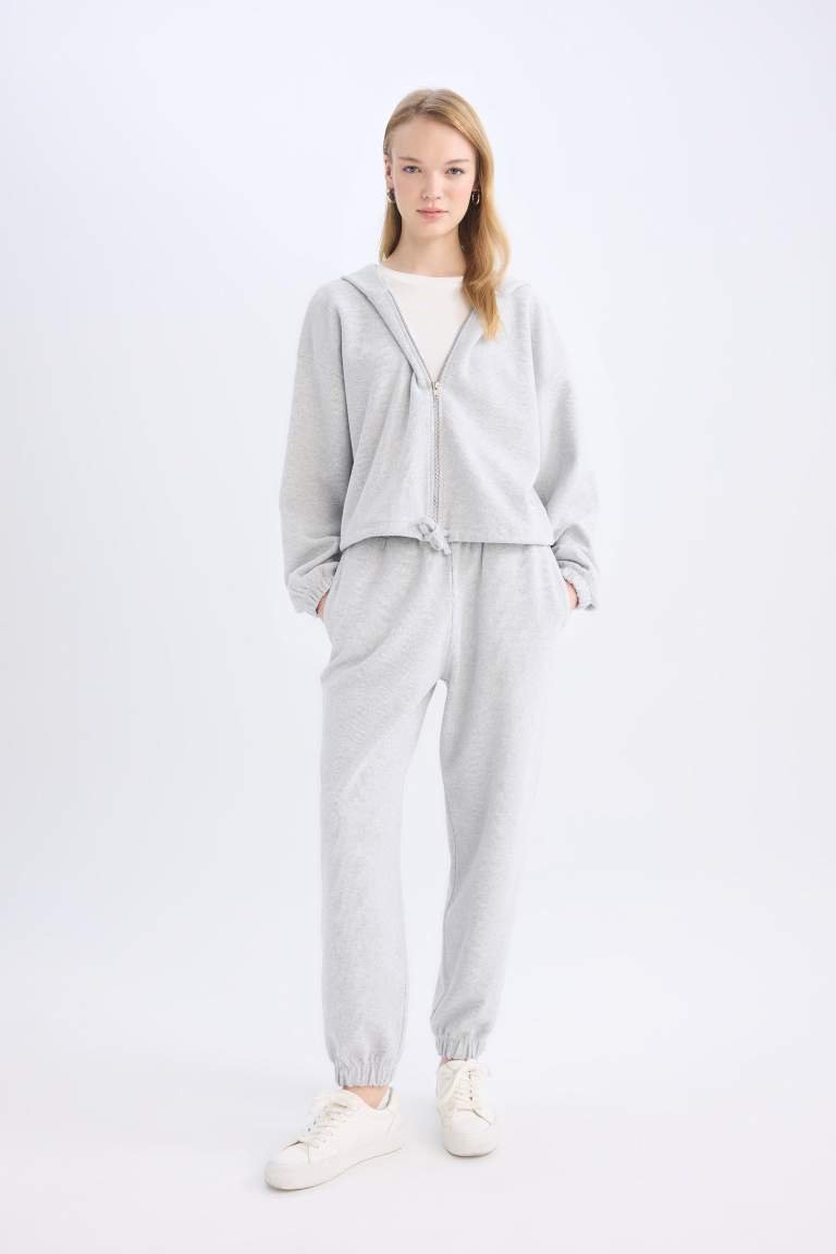 Coool Basic Düz Jogger Eşofman Altı Beli Paçası Lastikli 