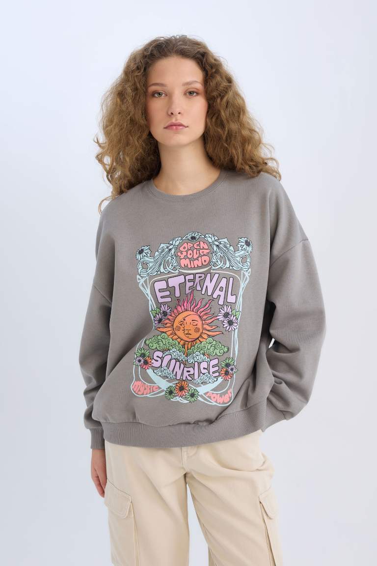 Sweatshirt Coupe large Col rond à manches longues